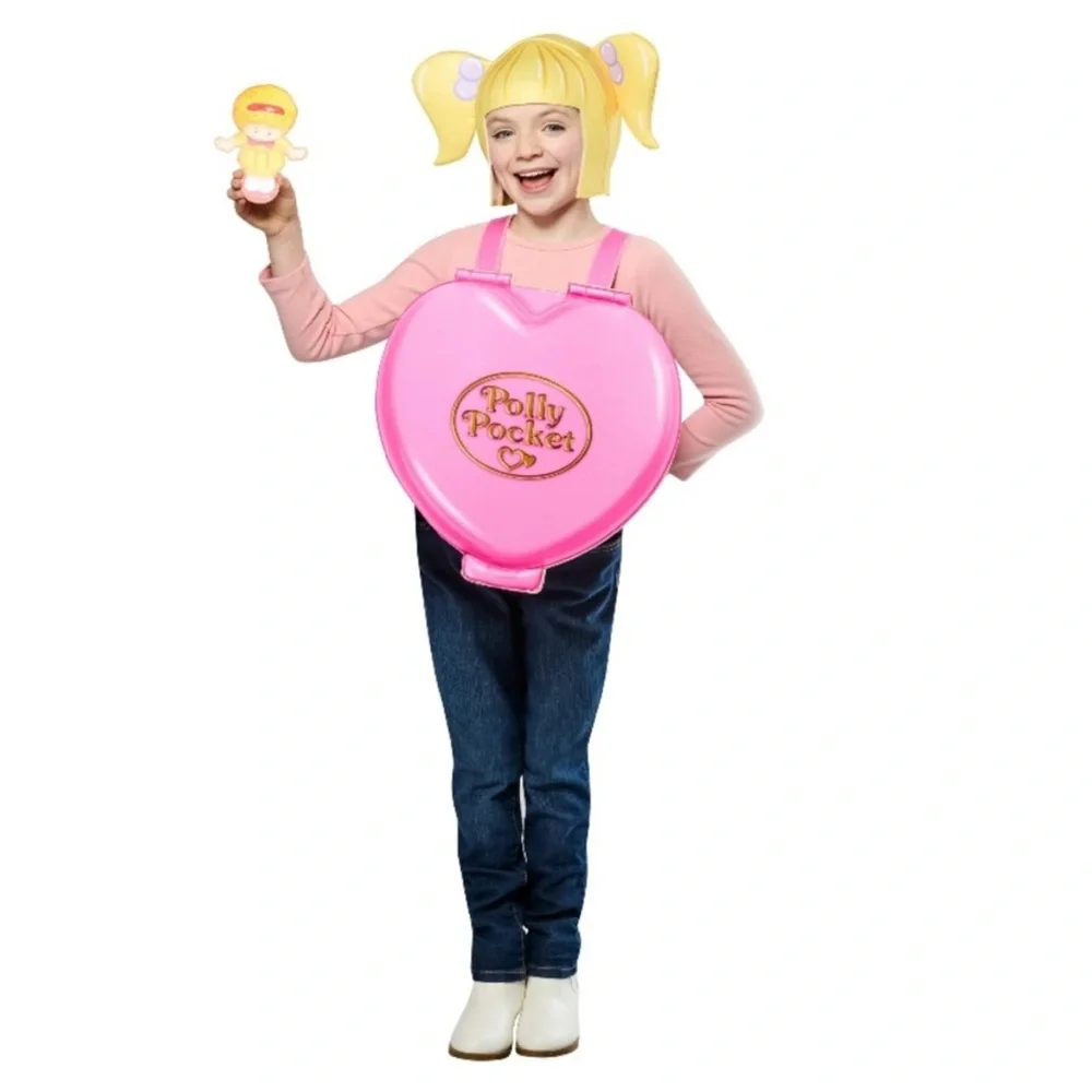 *NEW* POLLY POCKET GIRLS PINK HEART LOCKET COSTUME ONE SIZE - Picture 3 of 8